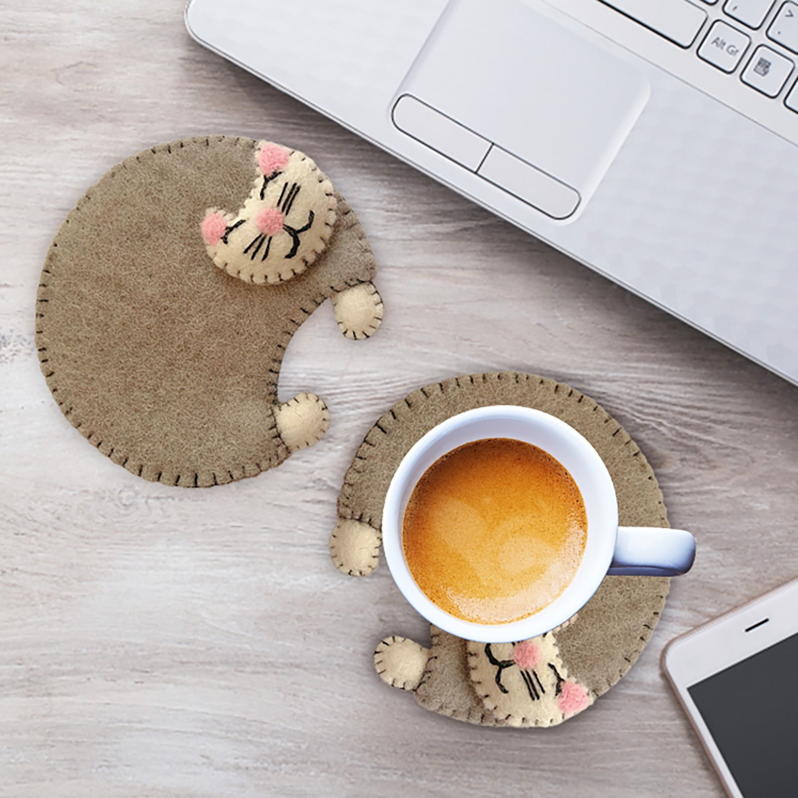 Cartoon Animal Wool Tea Handmade Cute Anti Scald Water Cup Mat Pad