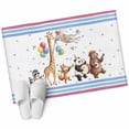 thumbnail image 1 of Cartoon Animals Bathroom Rug Washable 2x3 Entryway Rug Non Slip Modern Forest Celebration Party Front Door Mat Low Pile Indoor Doormat Throw Floor Carpet for Kitchen Bedroom Entrance, 1 of 8