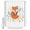 thumbnail image 1 of Cartoon Animals Bathroom Shower Curtains with 12 Hooks Polyester Waterproof Shower Curtain for Stalls and Bathtubs Watercolor Cute Flower Leaf Plant Decorative Bathroom Privacy Curtain 72x72 Inches, 1 of 9