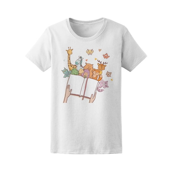 Cartoon Animals Fairy Tale Book Tee Women's -Image by Shutterstock