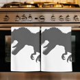 thumbnail image 1 of Cartoon Animals Kitchen Towels Set of 2, Funny Minimalism Grey Silhouettes Absorbent Dish Towels for Kitchen, Microfiber Hand Towel, Quick Drying Tea Towel for Cleaning Decorative Dishcloths, 1 of 7