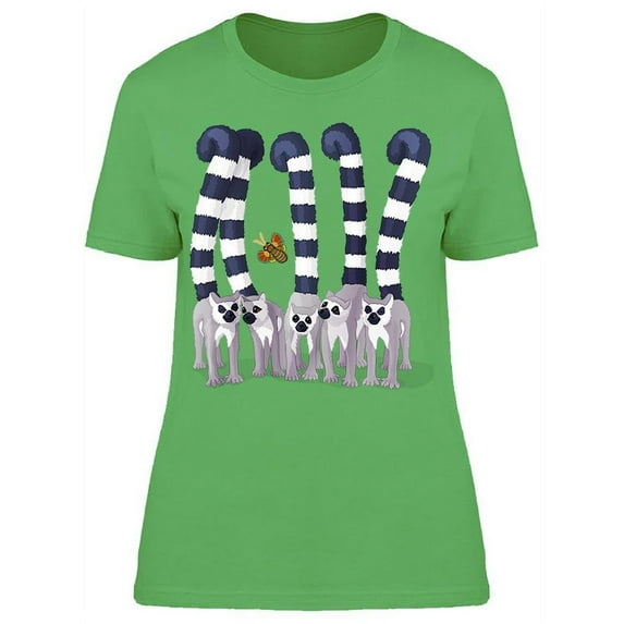 Cartoon Animals Lemur T-Shirt Women -Image by Shutterstock, Female XX-Large