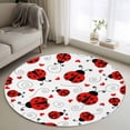 thumbnail image 1 of Cartoon Animals Round Area Rug 3.3 FT, Non Slip Small Entryway Kitchen Mat, Funny Modern Simple Red Love Stripes Washable Soft Circular Rug Non-Shedding Door Mat for Bathroom Playroom Kids Room, 1 of 9