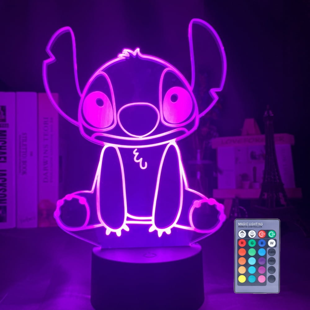 Lilo and Stitch Yoda Digital Art Alarm Clock LED Night Light