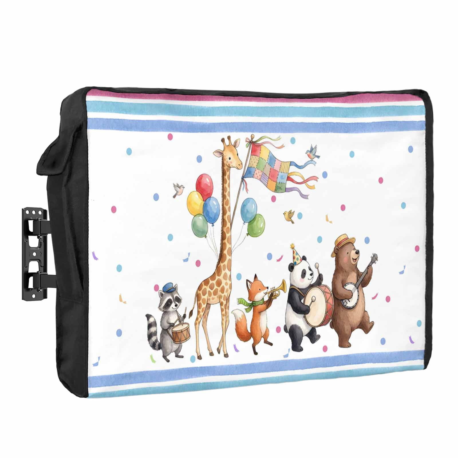 Cartoon Animals Waterproof Outdoor TV Cover, Giraffes Pandas Raccoons ...