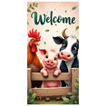 thumbnail image 1 of Cartoon Animals Welcome Banner Barnyard Fence Cute Pig for Farmers Market Kids Party Decor Family Gatherings Events, 1 of 9