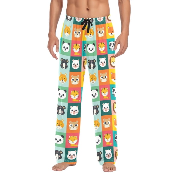 Cartoon Animals joogoo Men's Pajama Pants Cotton Long Sleepwear Lounge Pants XL