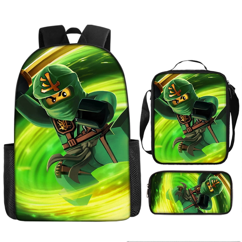 Cartoon Animation Nin-jago Backpack Three-piece Set for Teenagers ...
