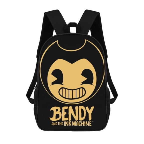 Cartoon Anime Bendy And The Ink MachineBackpack for Women, Men, Unisex 17 Inch Schoolbag Backpack Rucksack Large Capacity Shoulder Bag Travel Bags Students Bookbag