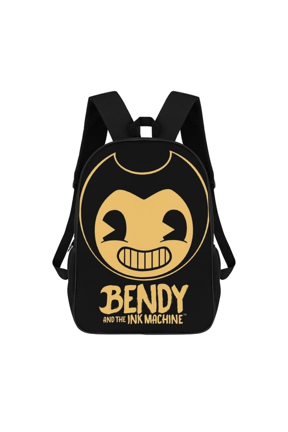 Cartoon Anime Bendy And The Ink MachineBackpack for Women, Men, Unisex 17 Inch Schoolbag Backpack Rucksack Large Capacity Shoulder Bag Travel Bags Students Bookbag