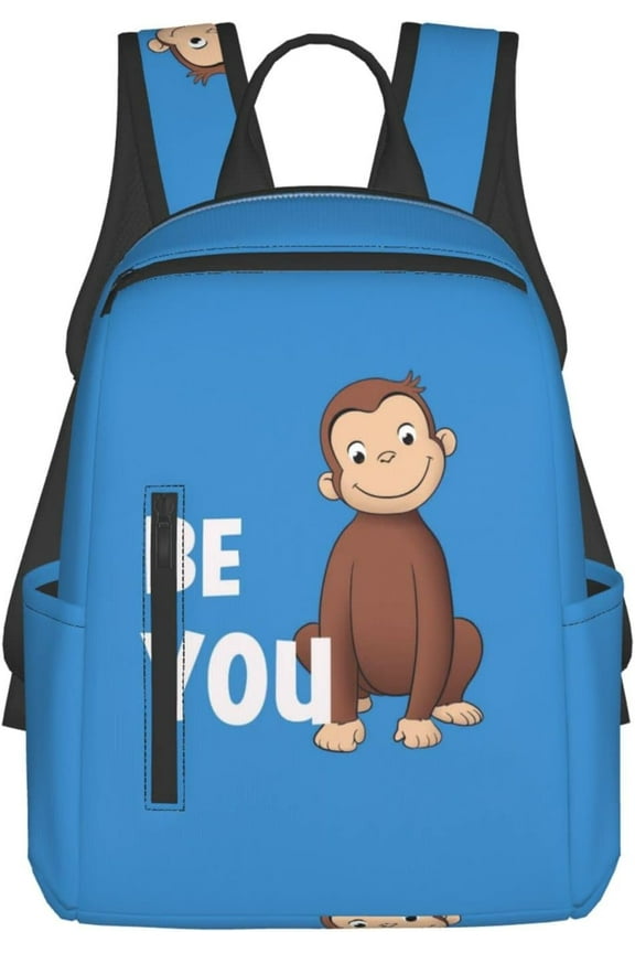 Cartoon Anime Daypack Curious George (21) Popular Backpack Stylish Rucksack Lightweight Large Capacity For Adults and Men Black
