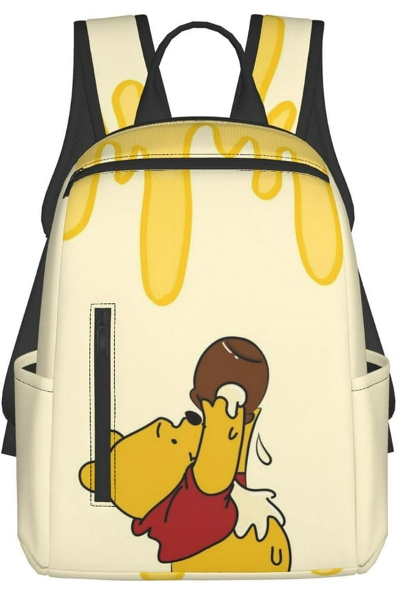 Cartoon Anime Daypack Winnie the Pooh Rucksack Anime Backpack Stylish Large Capacity Lightweight Travel Multifunctional Unisex Celebration Present Rucksack