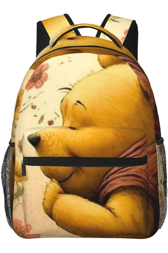 Cartoon Anime Daypack Winnie the Pooh 4 Popular Backpack Stylish Rucksack Lightweight Large Capacity Backpack Adult Unisex Black