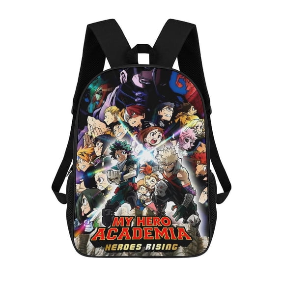Cartoon Anime My Hero Academia Backpack for Women, Men, Unisex 17 Inch Schoolbag Backpack Rucksack Large Capacity Shoulder Bag Travel Bags Students Bookbag