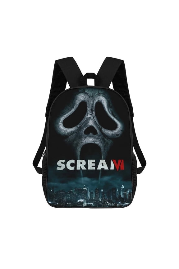 Cartoon Anime Horror Movie Friends Ghost Backpack for Women, Men, Unisex 17 Inch Schoolbag Backpack Rucksack Large Capacity Shoulder Bag Travel Bags Students Bookbag