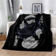 thumbnail image 1 of Cartoon Anime Jujutsu Kaisen Throws Blanket Super Soft Featuring Yuji,Megumi,obara and Satoru Gojo Blanket for Travel Beding Bed, 1 of 1