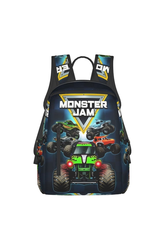 Cartoon Anime Monster Truck Jam Backpack - Travel School Daypack Laptop Pocket Lightweight Durable Bookbag