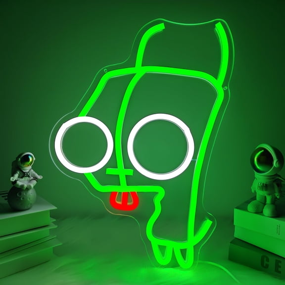 Cartoon Anime Neon Sign for Wall Decor Dimmable Funny Neon Sign for Bedroom Green Party Supplies Neon Light for Kids Room Birthday Christmas Gifts Y101
