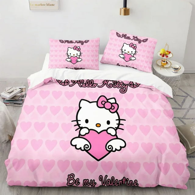 Cartoon Anime Sanrio Bedding Set Hello Kitty Kuromi Melody Quilt Duvet