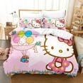Cartoon Anime Sanrio Bedding Set Kawaii Hello Kitty Quilt Cover Duvet
