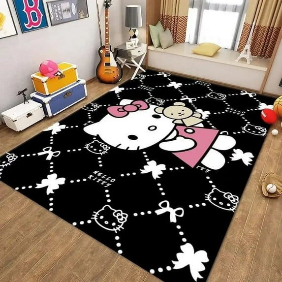 Cartoon Anime Sanrio Carpet Kawaii Hello Kitty Lounge Rug Living Room Large Area Carpet Girls Bedroom Desk Chair Mat Home Decor