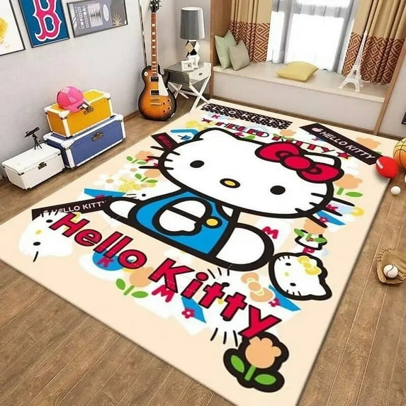 Cartoon Anime Sanrio Carpet Kawaii Hello Kitty Lounge Rug Living Room Large Area Carpet Girls Bedroom Desk Chair Mat Home Decor