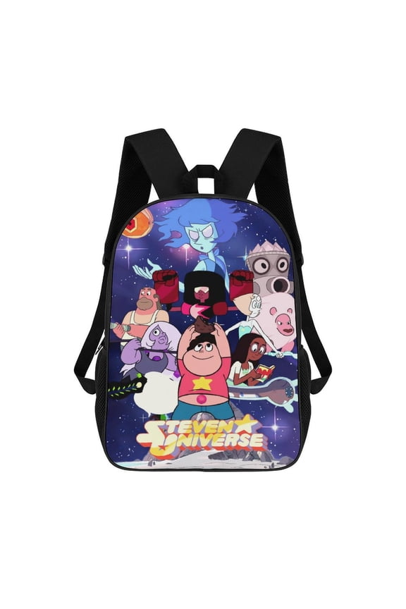 Cartoon Anime Steven-Universe Backpack for Women, Men, Unisex 17 Inch Schoolbag Backpack Rucksack Large Capacity Shoulder Bag Travel Bags Students Bookbag