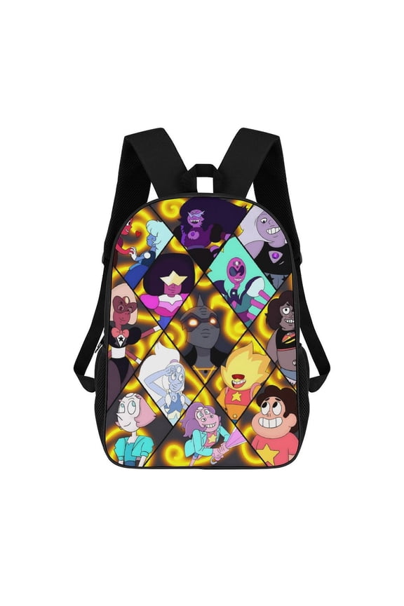 Cartoon Anime Steven-Universe Backpack for Women, Men, Unisex 17 Inch Schoolbag Backpack Rucksack Large Capacity Shoulder Bag Travel Bags Students Bookbag