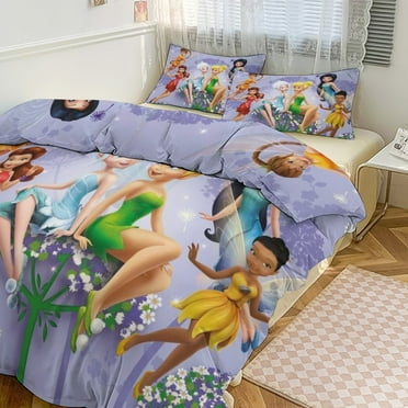 Cartoon & Anime Tinkerbell Bedding Comforter Set For Teenagers & Kids Girl 1 Duvet Cover And 2 Pillowcases Full