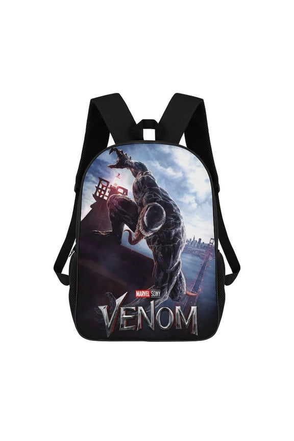 Cartoon Anime Venom Backpack for Women, Men, Unisex 17 Inch Schoolbag Backpack Rucksack Large Capacity Shoulder Bag Travel Bags Students Bookbag
