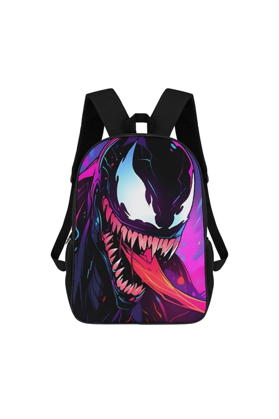 Cartoon Anime Venom Backpack for Women, Men, Unisex 17 Inch Schoolbag Backpack Rucksack Large Capacity Shoulder Bag Travel Bags Students Bookbag