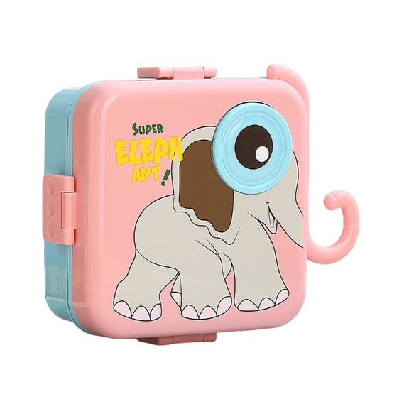 Cartoon Anmal Lunch Box with Dividers Leak Proof Storage Container Plastic Segmented Dinnerware for Everyday Use