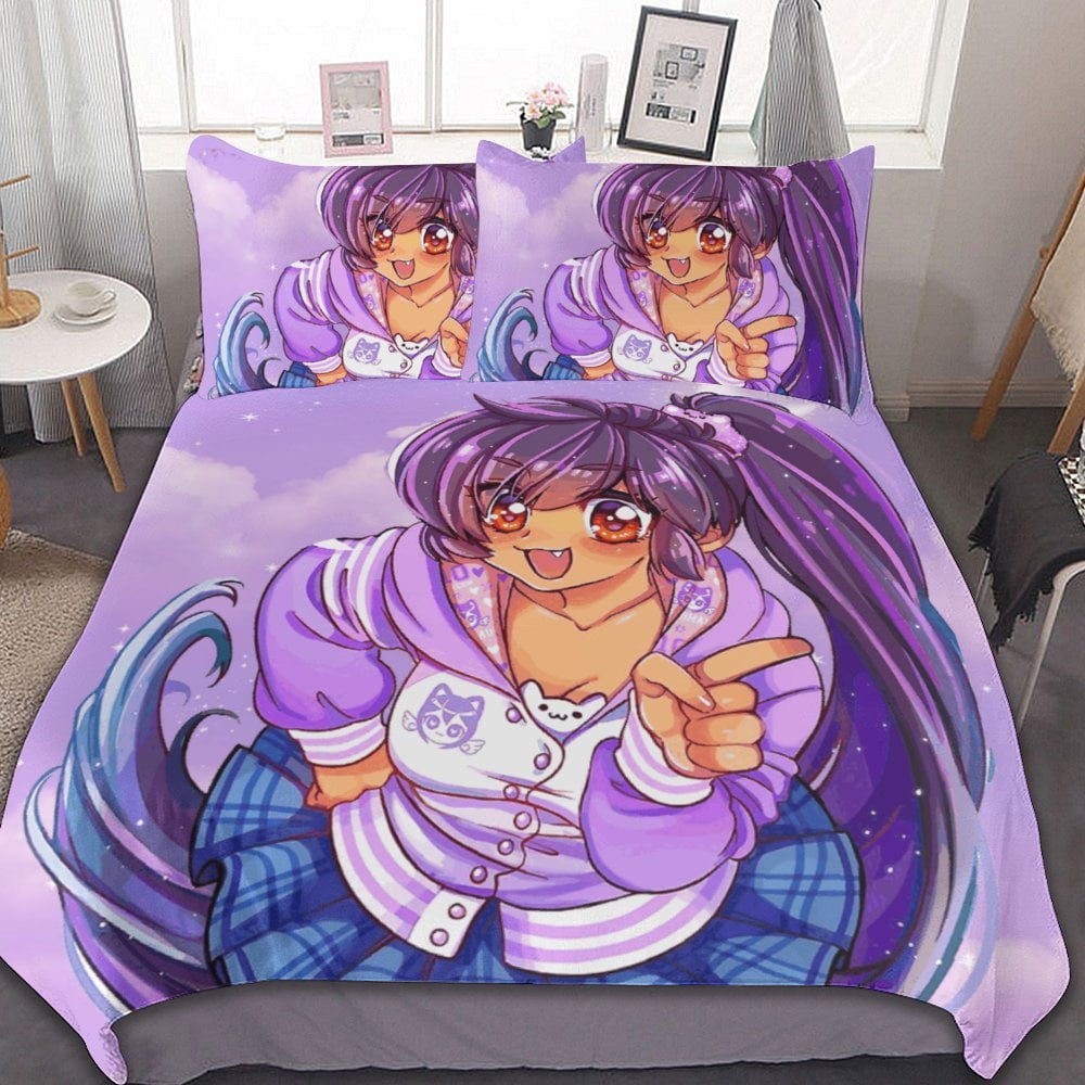 Cartoon Aphmau 3-Piece Bed Set Warm and Comfortable Kawaii Bedding Set ...