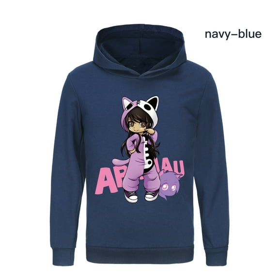 Cartoon Aphmaus Hoodie Sweatshirts for Girls Soft Long Sleeves Pullover Shirt Stylish Cotton Outerwear Anime Gift Size 4-13 Years