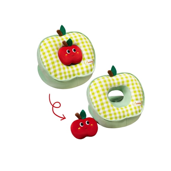 Cartoon Apple Shaped Nap Pillow, Portable Office Lunch Break Pillow, Comfortable Desk Sleeping Pillow for Students, Office Workers, Travelers - Plush Apple Design, Soft Fabric, Green Color with "Happ