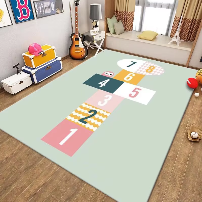 Cartoon Arabic Numbers Rug Runner Rug, Soft, Durable, Vintage Inspired, Distressed, Low Pile, Non-Shedding, Easy Clean, Printed, Living Room Rug