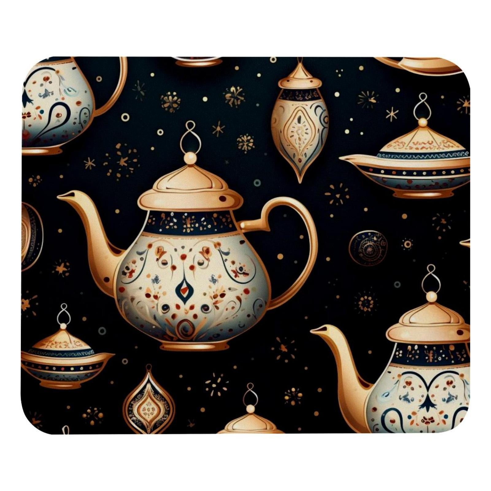 Cartoon Arabic Teapot Mouse Pad Smooth Surface, Mousepad Thick Padding, Ergonomic Design for