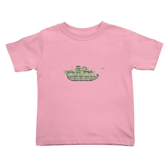 Cartoon Army Tank Cute Toddler T-Shirts for Boys Girls (Pink, Youth M)