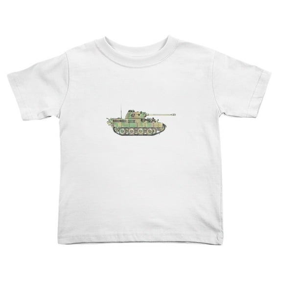 Cartoon Army Tank Cute Toddler T-Shirts for Boys Girls (White, Youth L)