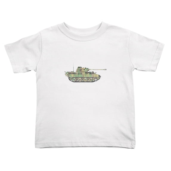 Cartoon Army Tank Cute Toddler T-Shirts for Boys Girls (White, Youth S)