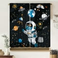 thumbnail image 1 of Cartoon Astronaut Blackout Curtains, Fun Cute Hand Painted Astronaut Star Planet Art Aesthetics Print Rod Pocket Window Treatments Drapes for Kidsroom Nursery Boys Bedroom 42" W X 54" L, 1 of 8