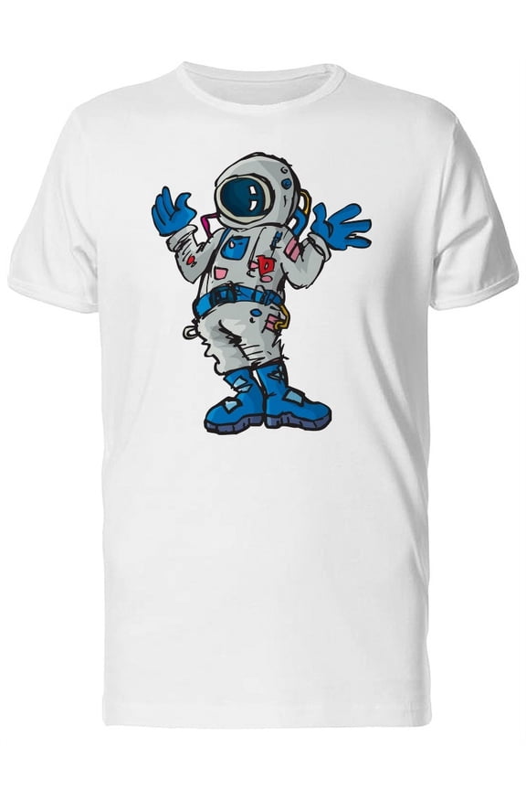 Cartoon Astronaut In Space Suit Tee Men's -Image by Shutterstock