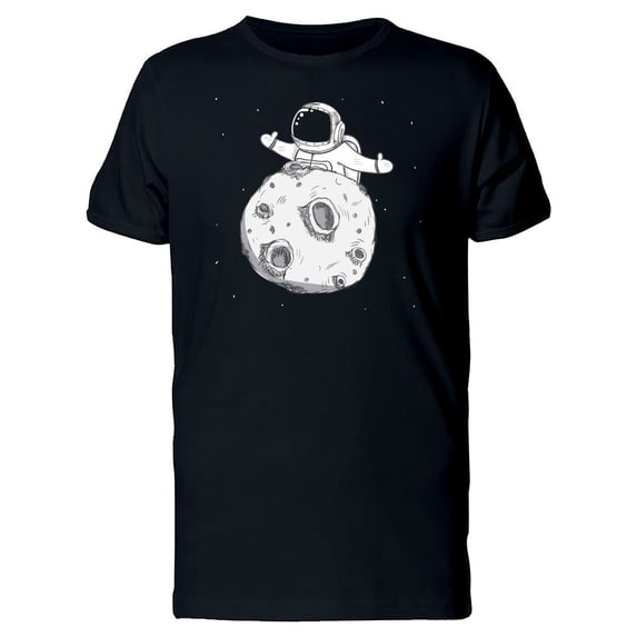 Cartoon Astronaut On The Moon Tee Men's -Image by Shutterstock