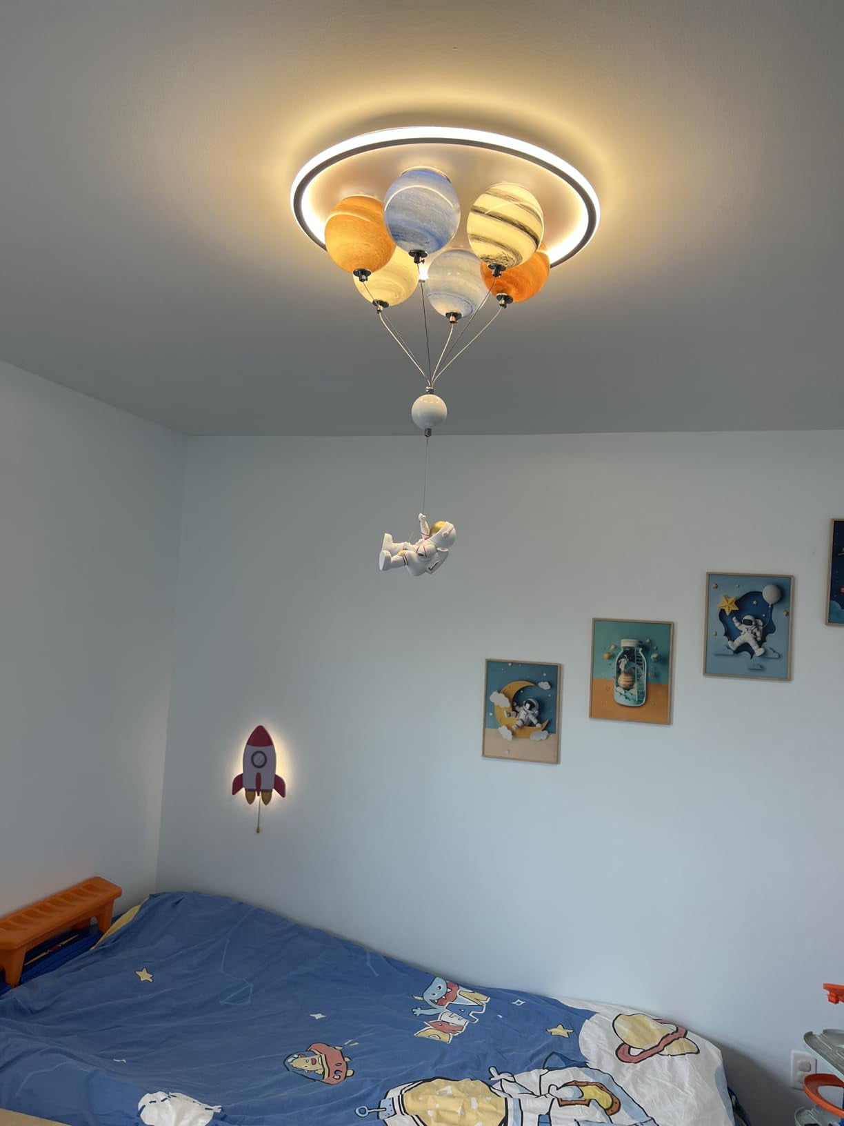 Cartoon Astronaut Pendant Lamp Boys Room Modern Led Chandelier Creative  6-Light Star Glass Lampshade with Remote Control Flush Mount Ceiling Light  for Childrens Room Bedroom Nursery Kids Room - Walmart.com, image size:1224x1632