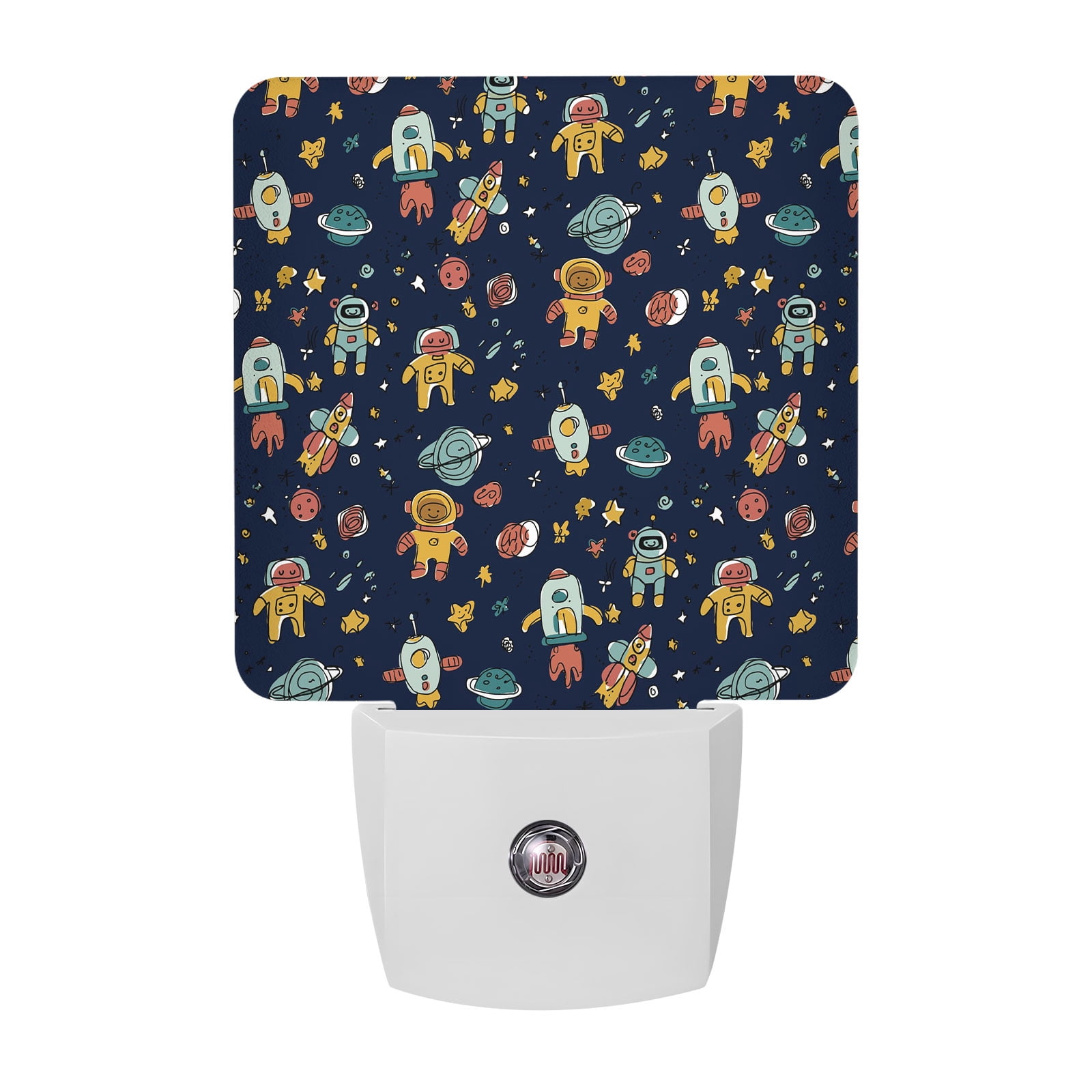 Cartoon Astronauts Night Lights, Cute Rockets Watercolor Planet ...