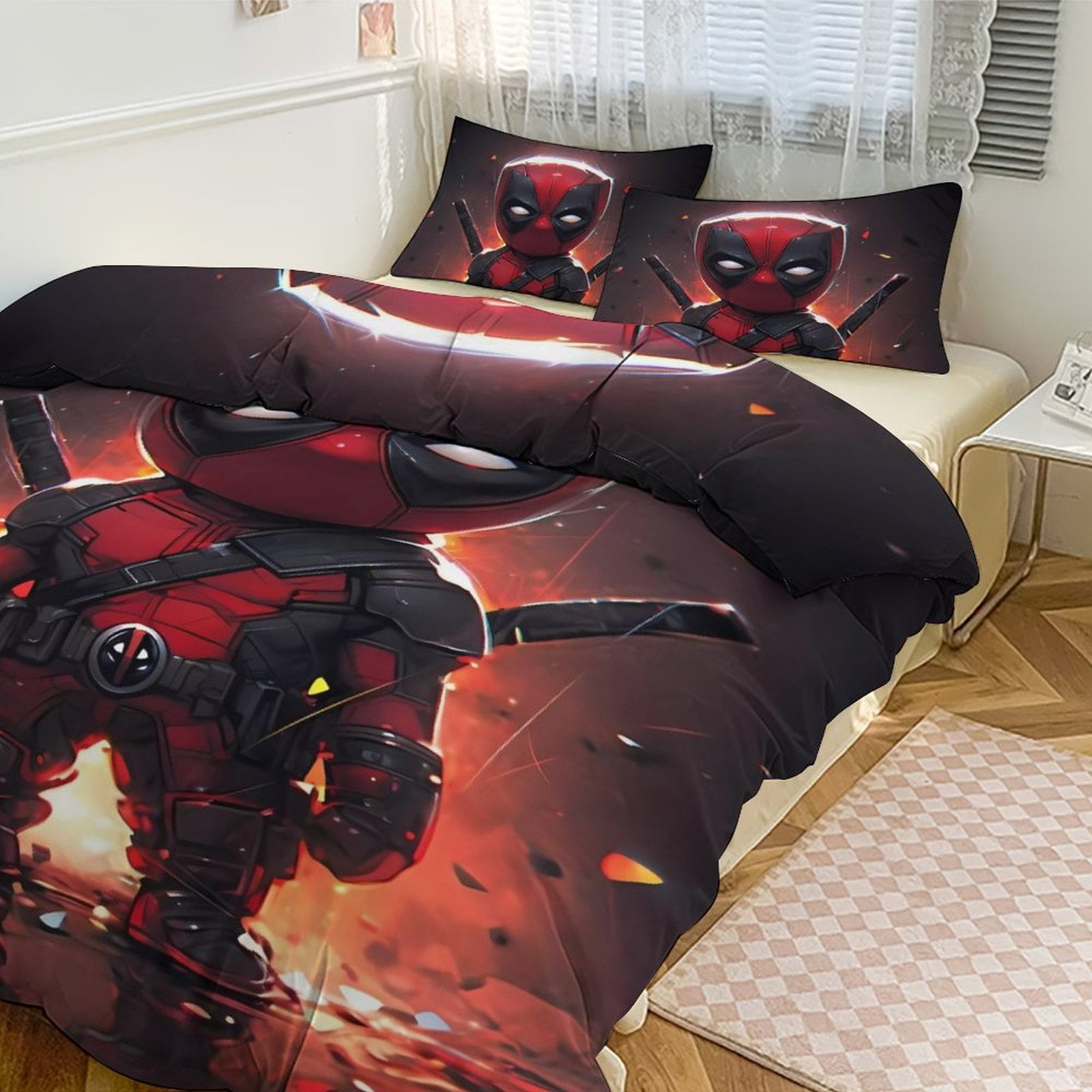 Avengers Deadpool Boys Comforter Set Twin Size,Bedding Set Kids