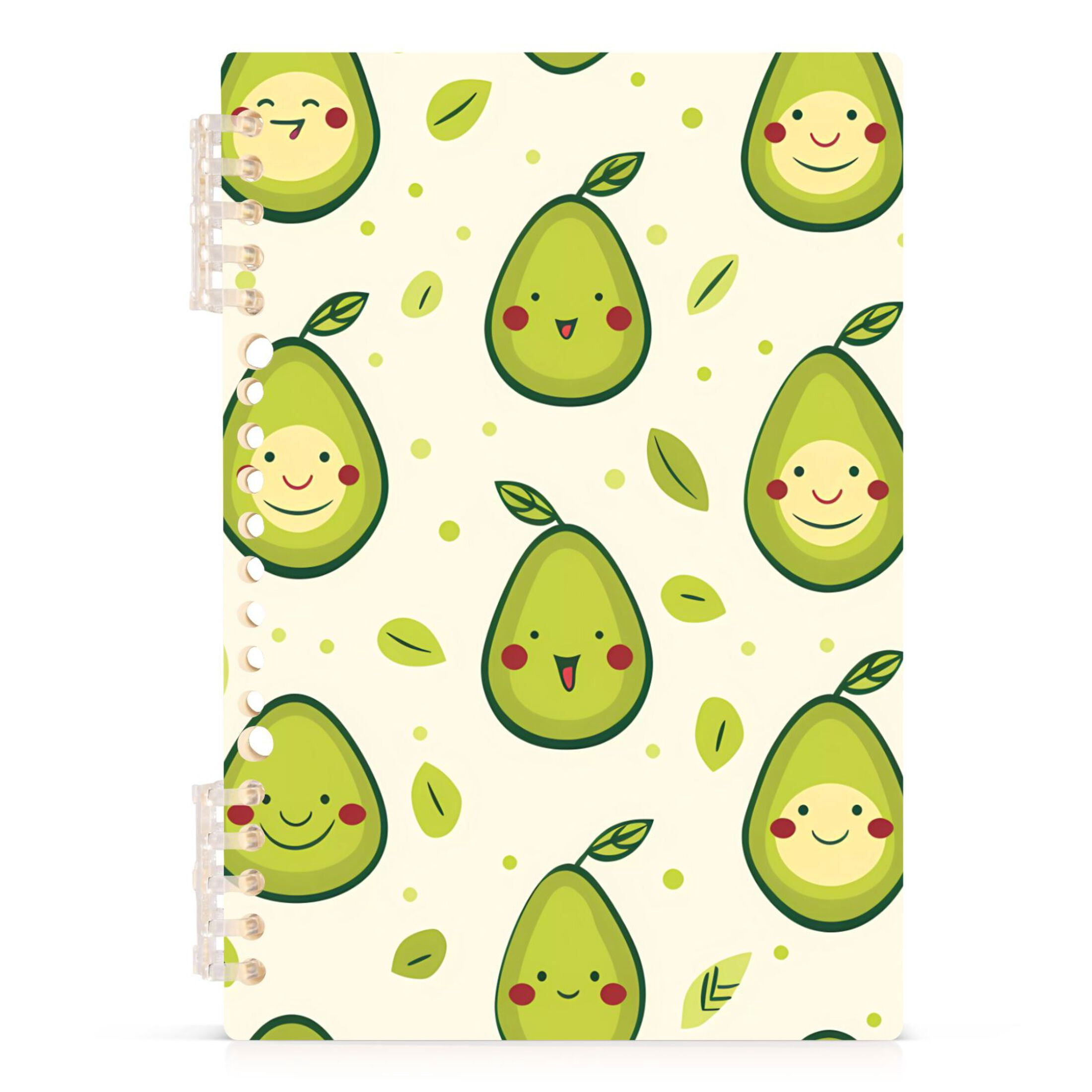 Cartoon Avocado Cute Spiral Journal Notebook College Ruled Notebook 8.3 ...