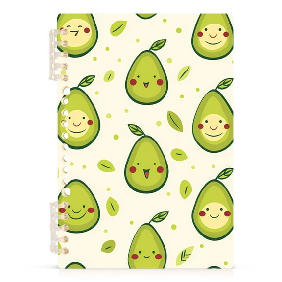 Cartoon Avocado Cute Spiral Journal Notebook College Ruled Notebook 8.3" x 5.7" A5 Lined Thick Paper Page