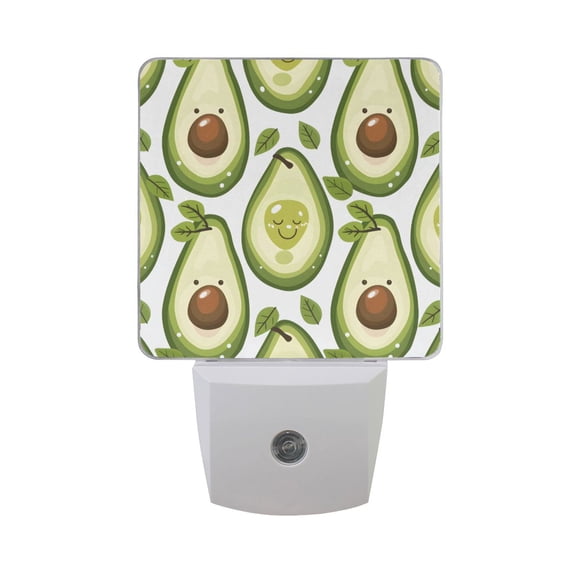 Cartoon Avocado Night Light 2 Pack LED Nightlight Plug into Wall Dusk to Dawn Sensor Soft White