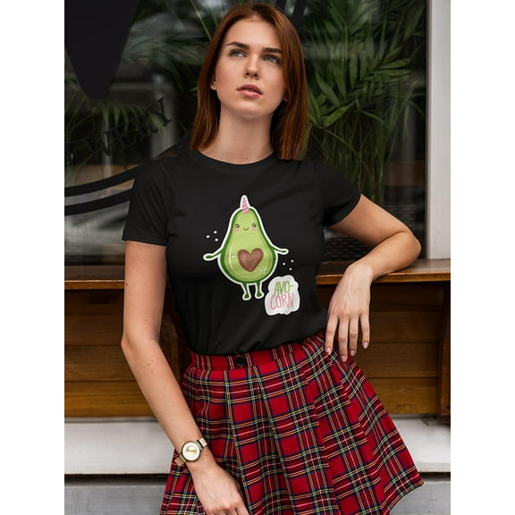 Cartoon Avocado Unicorn Design Shaped T-Shirt Women -Image by Shutterstock, Female Small